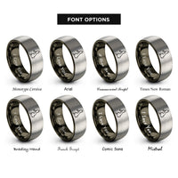 font options for inside engraving on gunmetal & gray united kingdom rings