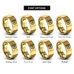 font options for inside engraving on gold unity circle rings