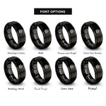 font options for inside engraving on black unity knot rings