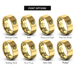 font options for inside engraving on gold unity knot rings