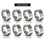 font options for inside engraving on silver upload arrow rings