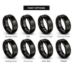 font options for inside engraving on black upright pentacle rings