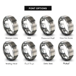 font options for inside engraving on gray upright pentacle rings