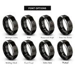 font options for inside engraving on black & gray upright piano rings