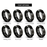 font options for inside engraving on black & grey upright piano rings