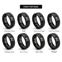 font options for inside engraving on black upright piano rings