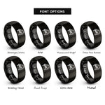 font options for inside engraving on black upright piano rings