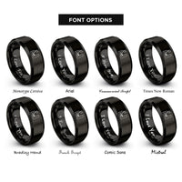 font options for inside engraving on black upright piano rings
