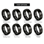 font options for inside engraving on black upright piano rings