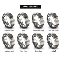 font options for inside engraving on silver upright piano rings