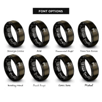 font options for inside engraving on gunmetal & black upright piano rings