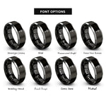 font options for inside engraving on black & grey uranus glyph rings