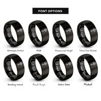 font options for inside engraving on black uranus glyph rings