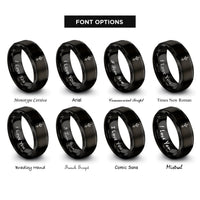 font options for inside engraving on black uranus glyph rings