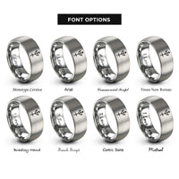 font options for inside engraving on silver uranus glyph rings