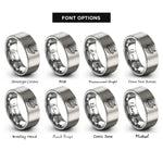 font options for inside engraving on grey uranus rings