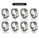font options for inside engraving on gray uranus planetary glyph rings