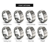 font options for inside engraving on gray uranus planetary glyph rings