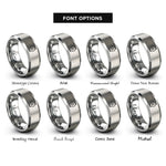 font options for inside engraving on silver urn icon teardrop rings