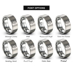 font options for inside engraving on grey urn icon teardrop rings
