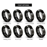font options for inside engraving on black & grey urnes style knotwork rings