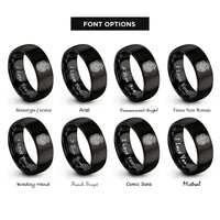 font options for inside engraving on black urnes style knotwork rings