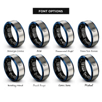 font options for inside engraving on black & blue & gray ursa major rings