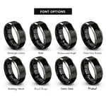 font options for inside engraving on black & silver ursa major constellation rings