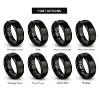 font options for inside engraving on black ursa major constellation rings