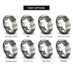 font options for inside engraving on grey ursa major constellation rings