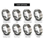 font options for inside engraving on silver ursa minor rings