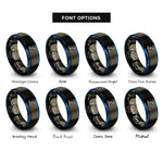 font options for inside engraving on gunmetal & blue ursa minor rings