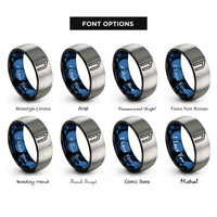 font options for inside engraving on black & blue & grey uruz rings