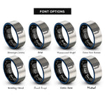 font options for inside engraving on black & blue & gray uruz rings