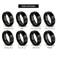 font options for inside engraving on black uruz rings