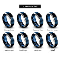font options for inside engraving on blue & silver uruz rings