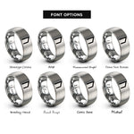 font options for inside engraving on silver uruz rings