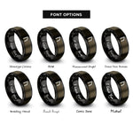font options for inside engraving on gunmetal & black uruz rings