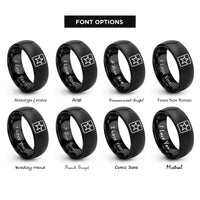 font options for inside engraving on black us army star rings