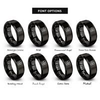font options for inside engraving on black us army star rings