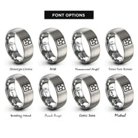 font options for inside engraving on gray us army star rings