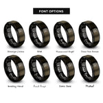 font options for inside engraving on gunmetal & black us army star rings
