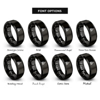 font options for inside engraving on black u.s. capitol dome rings