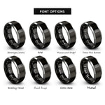 font options for inside engraving on black & gray us flag rings