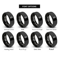 font options for inside engraving on black us flag rings