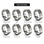 font options for inside engraving on gray us flag rings