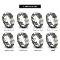 font options for inside engraving on silver us flag rings