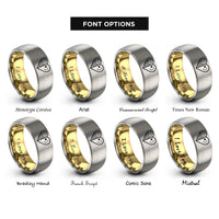font options for inside engraving on gold & silver usa china heart rings