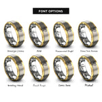 font options for inside engraving on gold & silver usa china heart rings