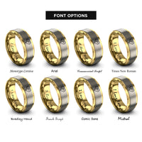 font options for inside engraving on gold & silver usa china heart rings